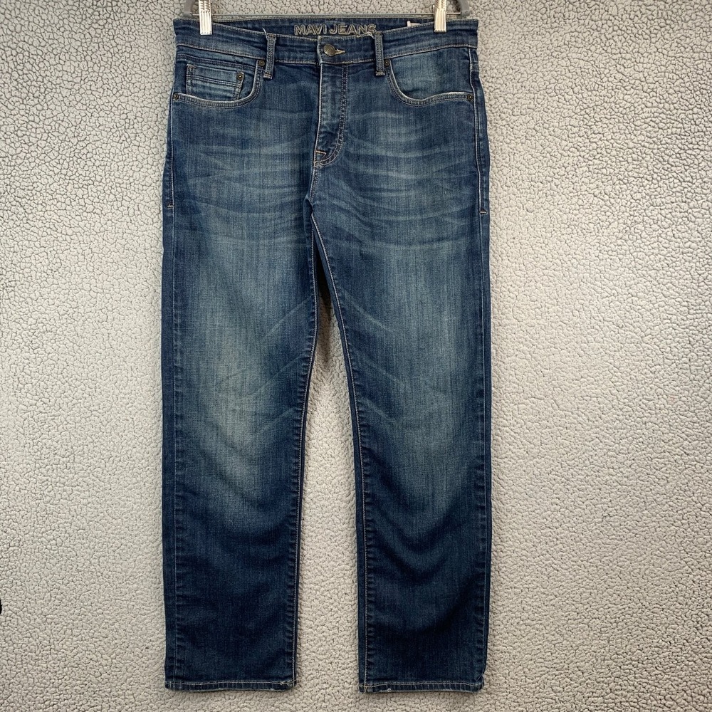 Mavi Jeans Men's Zach Dark Wash Blue Straight Leg Denim 34x30 Stretch